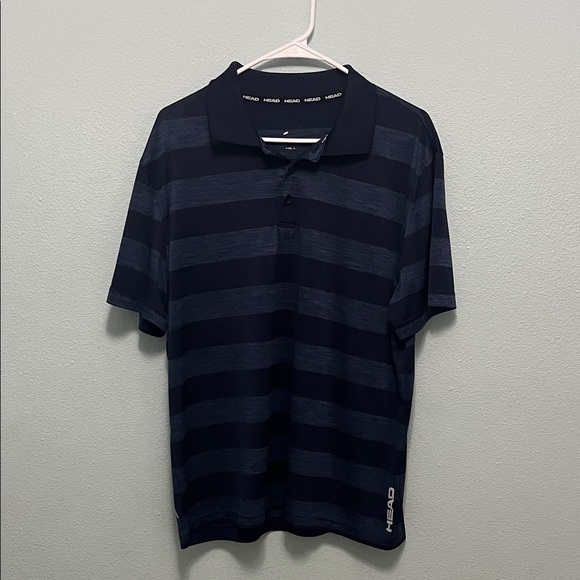 HEAD Men’s Navy & Blue Striped Performance Polo Shirt | Size XL - Picture 1 of 5